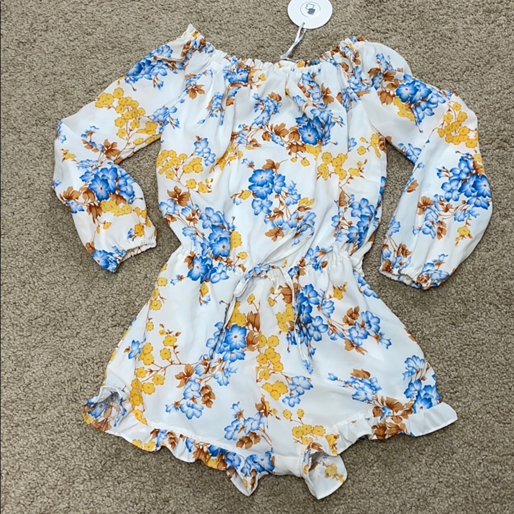 White Floral Romper